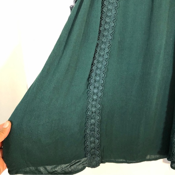 Valerie Stevens Emerald Green Cold Shoulder Peasant Blouse - Picture 4 of 12